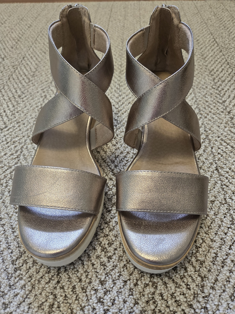 Soul Naturalizer Goodtime Ankle Strap Wedge Sandal In Warm Silver - Picture 3 of 12